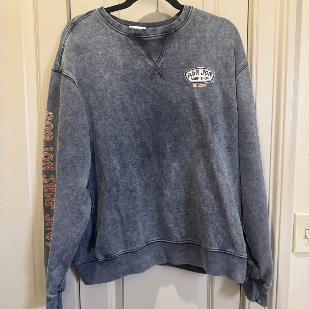 Katin Washed Black Crewneck Sweater